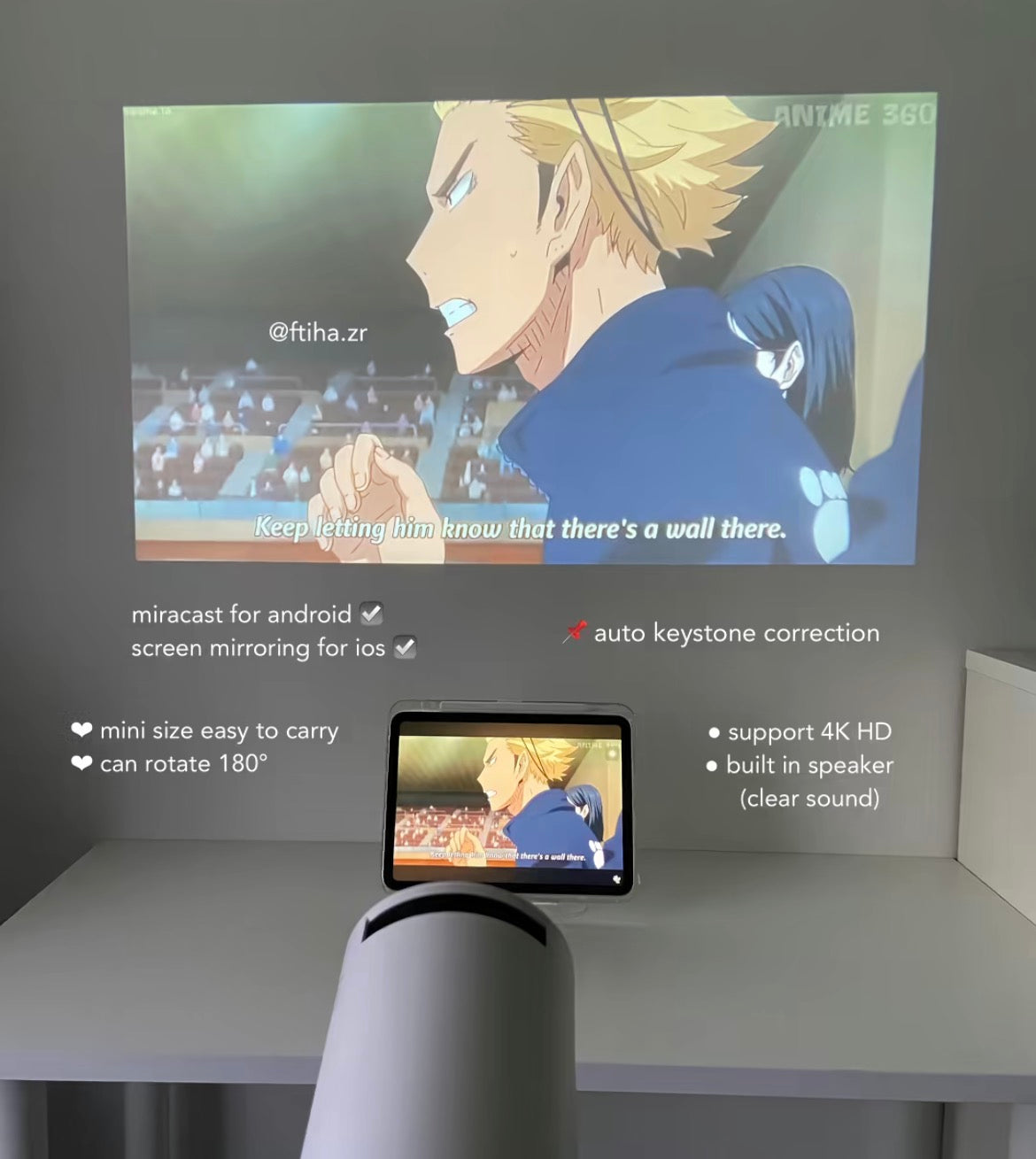 Noirbeam Portable Projector - 120" Cinema Experience Anywhere