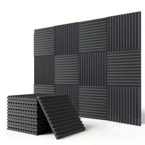 Soundproofing Foam Panels, 12/24Pcs Flame-Retardant Sound Absorption Foam Panels, Wall Decorative Sound Insulation Foam Pads for Recording Studio